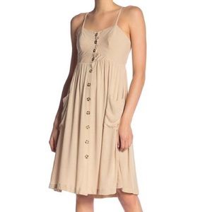 Button Front Midi Dress